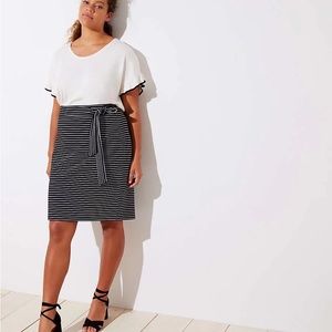 LOFT Plus Striped Tie Waist Pencil Skirt